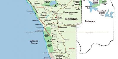 De kaart van Namibië