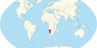 Namibië locatie op de kaart van de wereld