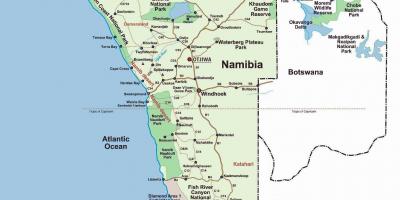 Skeleton coast Namibië kaart